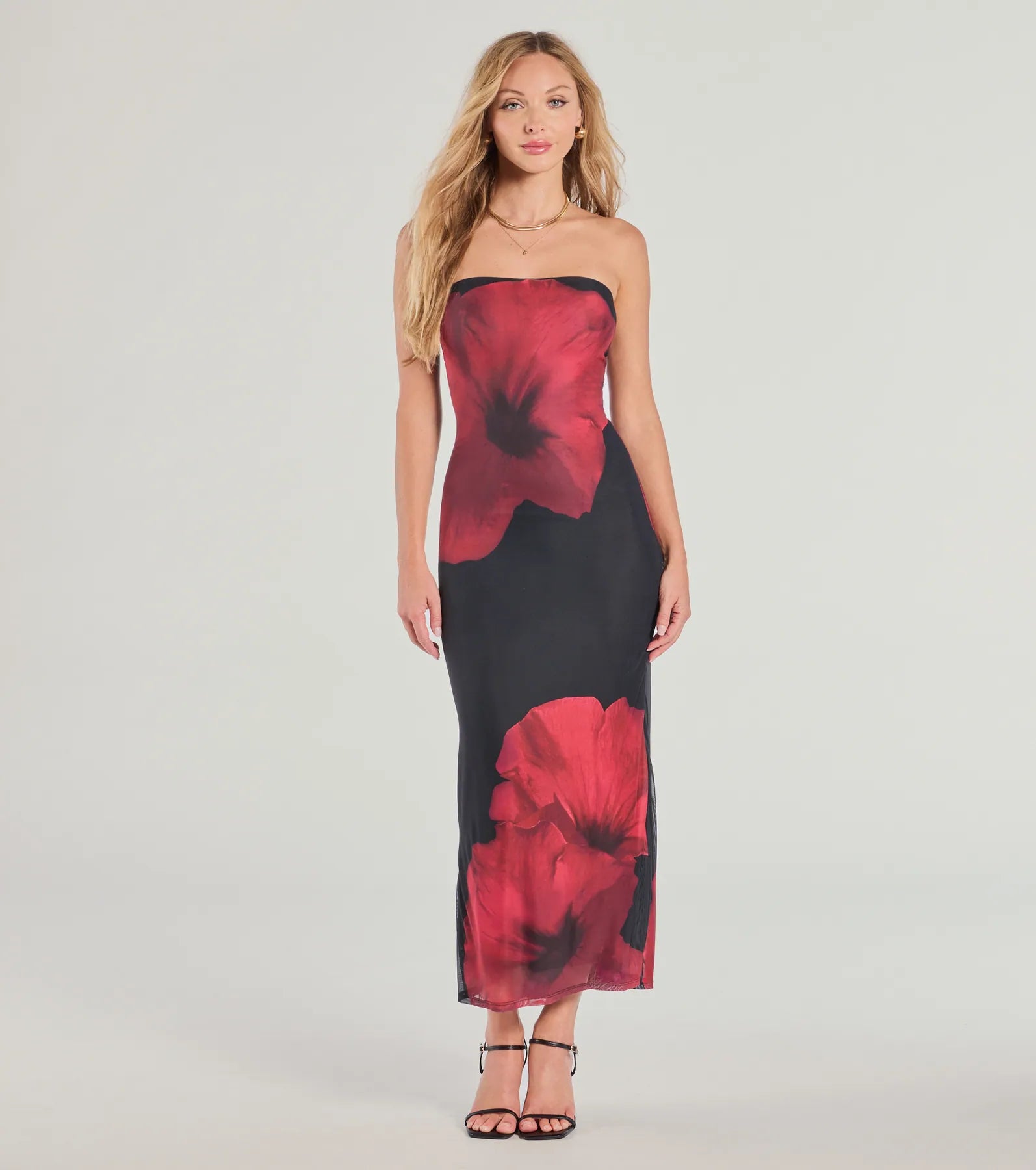 maxi dresses with built-in brasImpressive Blossom Strapless Floral Maxi Dress