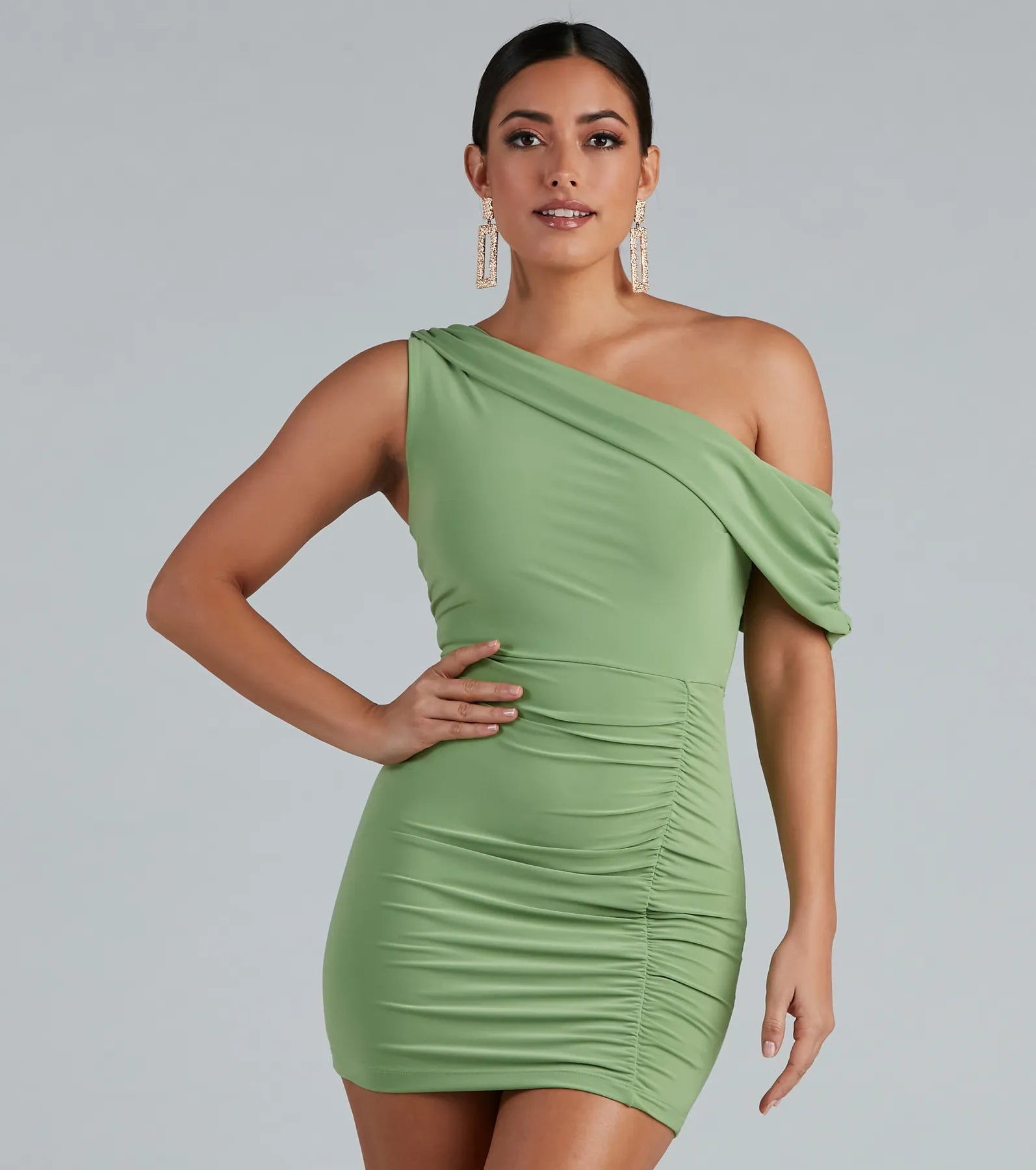 high-slit Mimi dresses for a bold lookGeorgia Formal One Shoulder Mini Dress