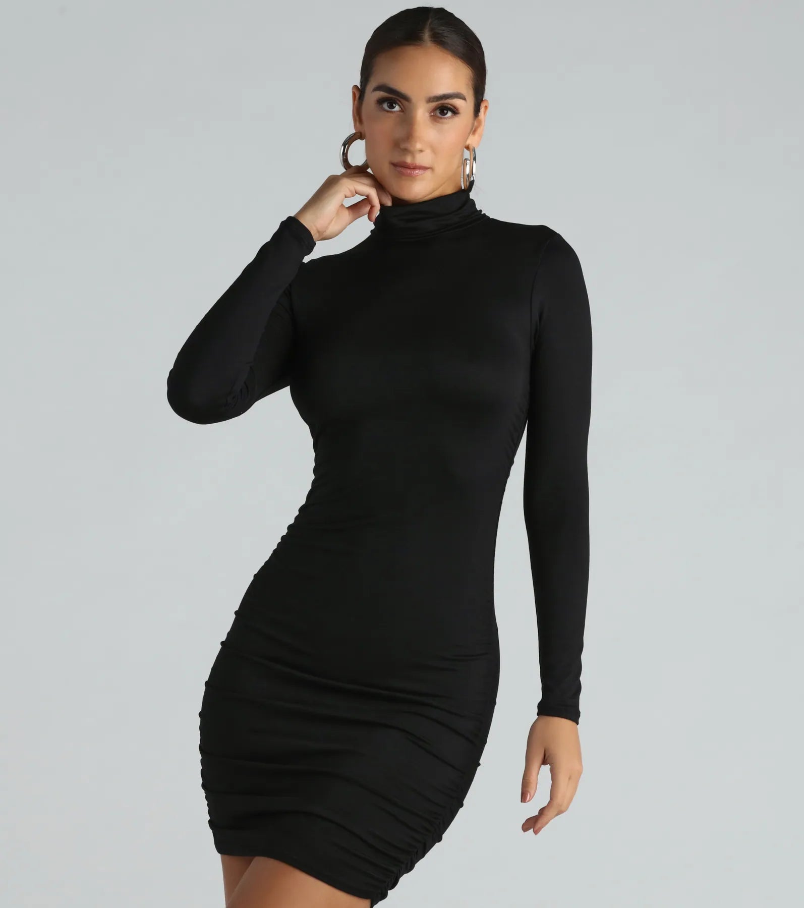 vintage Mimi dresses for classic styleChic In The City Turtleneck Mini Dress