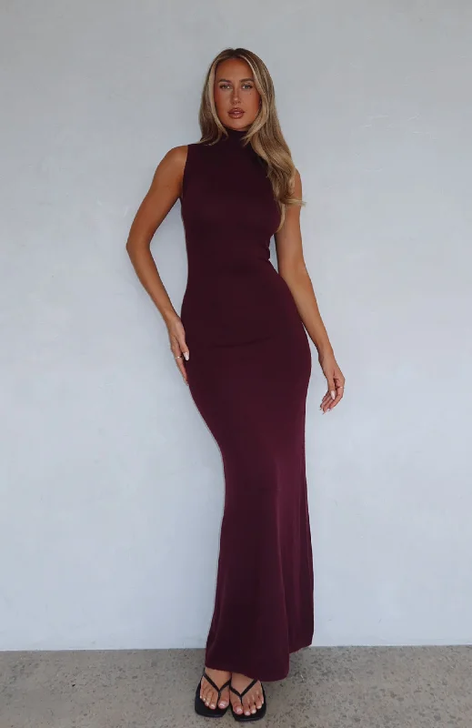 maxi dresses for black-tie eventsFinding My Power Knit Maxi Dress Plum