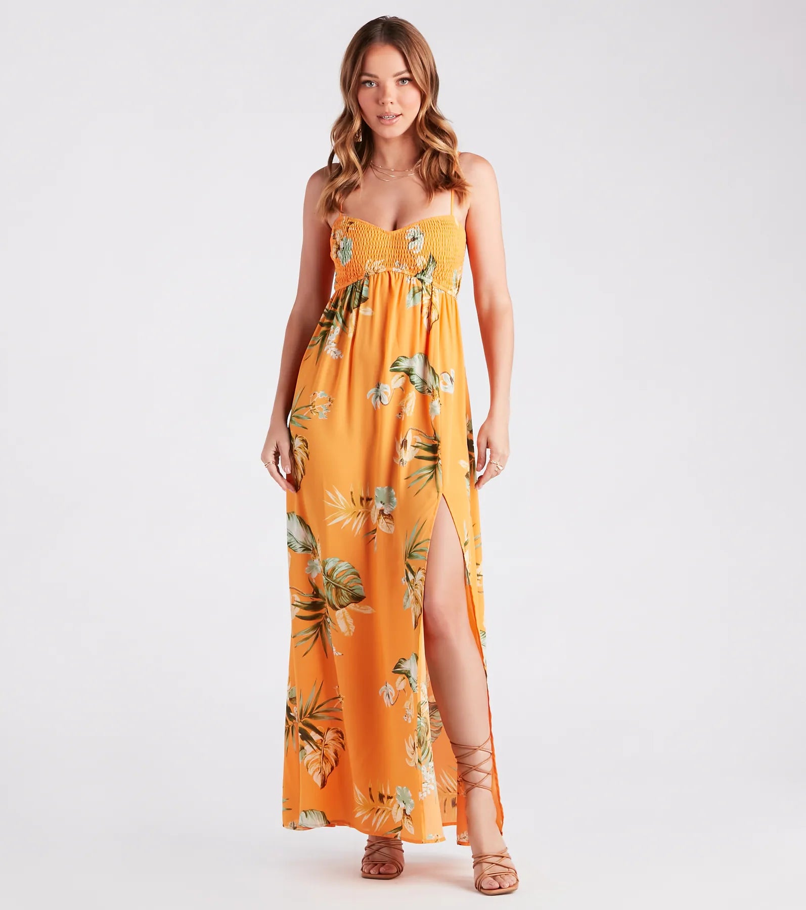 maxi dresses with buttonsIsland Love Tropical Print Maxi Dress