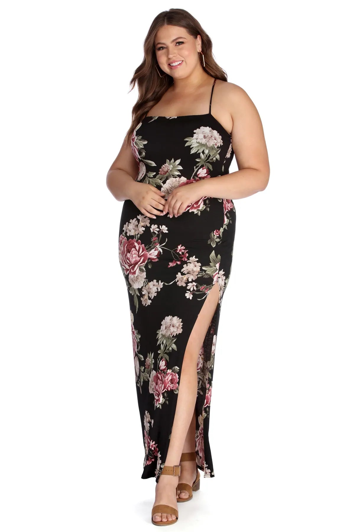 maxi dresses for plus-size bridesPlus Fab In Floral Maxi Dress