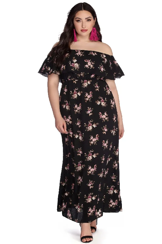 maxi dresses for formal eventsPlus Floral Fiesta Maxi Dress