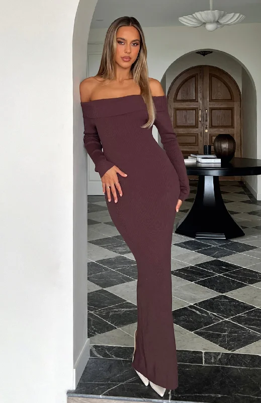 maxi dresses for teensDon't Call Me Anymore Long Sleeve Maxi Dress Chocolate