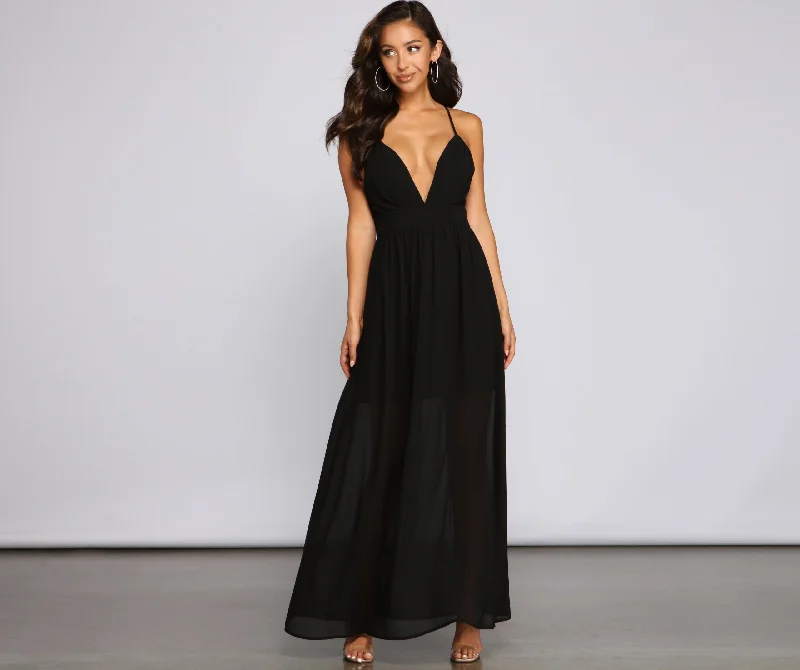 striped maxi dressesEffortless Beauty Chiffon Maxi Dress