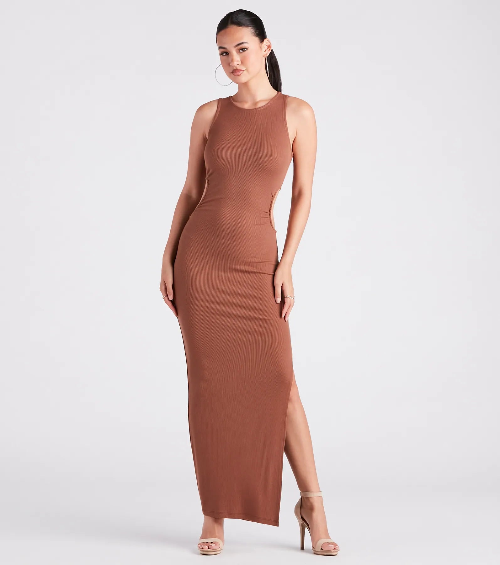 maxi dresses with keyhole backsCasual-Chic Style Muse High Slit Maxi Dress