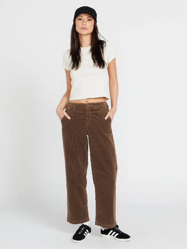 women's designer pants1991 Stoned Low Rise Corduroy Pants - Chocolate