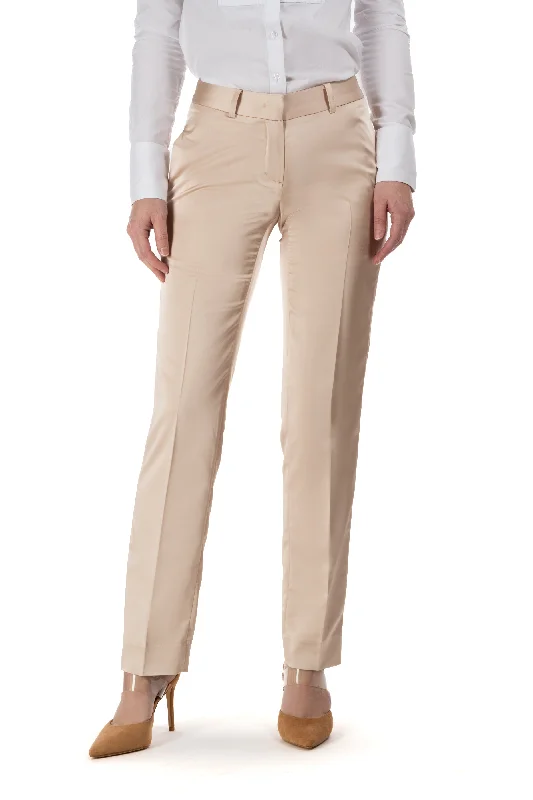 women's timeless pantsChampagne Gold Satin Slim Fit Tuxedo Pants w/ Satin Back Pocket