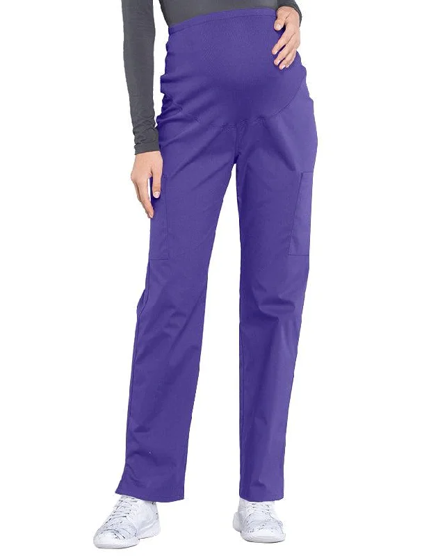 women's sustainable pantsCherokee Workwear Professionals Maternity Knit Waist Straight Leg Pant