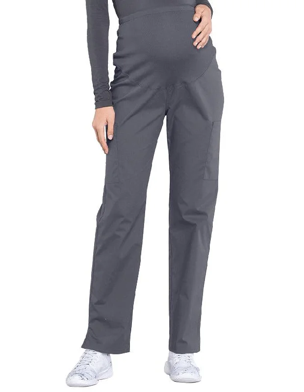 women's everyday pantsCherokee Workwear Professionals Maternity Knit Waist Straight Leg Petite Pant