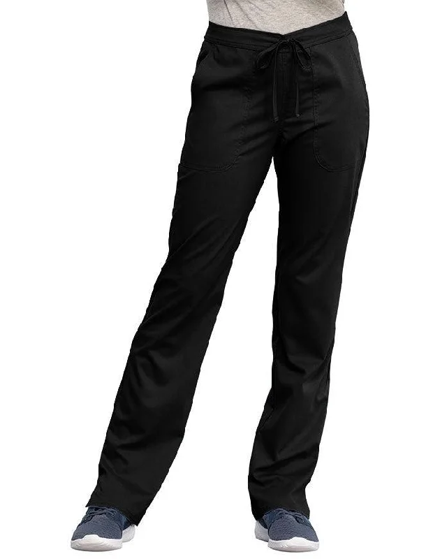 women's floral pantsCherokee Workwear Revolution Women's Mid Rise Straight Leg Drawstring Pant