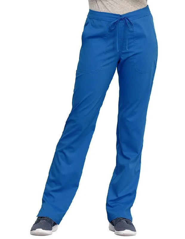 women's waterproof pantsCherokee Workwear Revolution Women's Mid Rise Straight Leg Drawstring Petite Pant