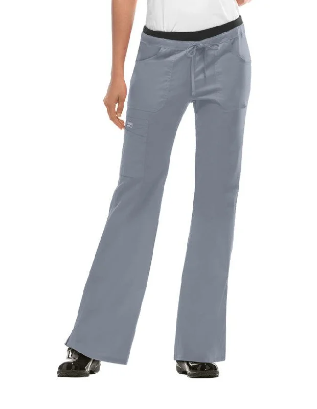 women's patterned pantsCherokee WorkWear Women's Junior Flare Drawstring Petite Scrub Pants