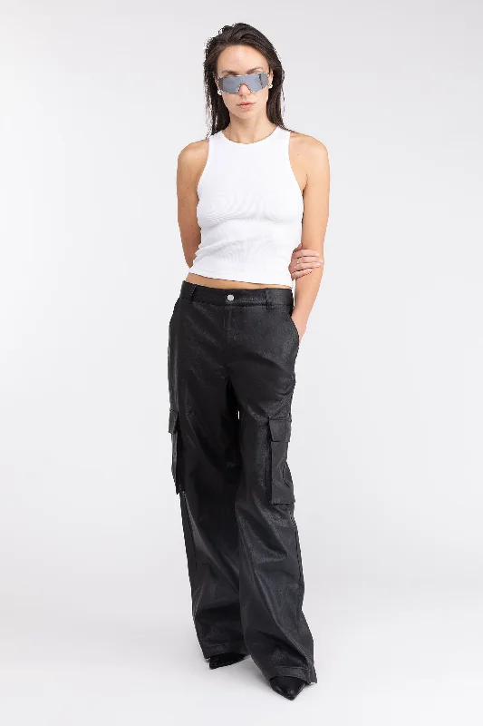 women's high-performance pantsVEGAN LEATHER CARGO PANT