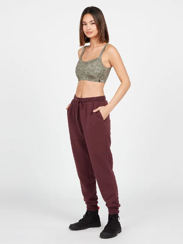 women's dress pantsStone Stacked Jogger Pants - Burgundy