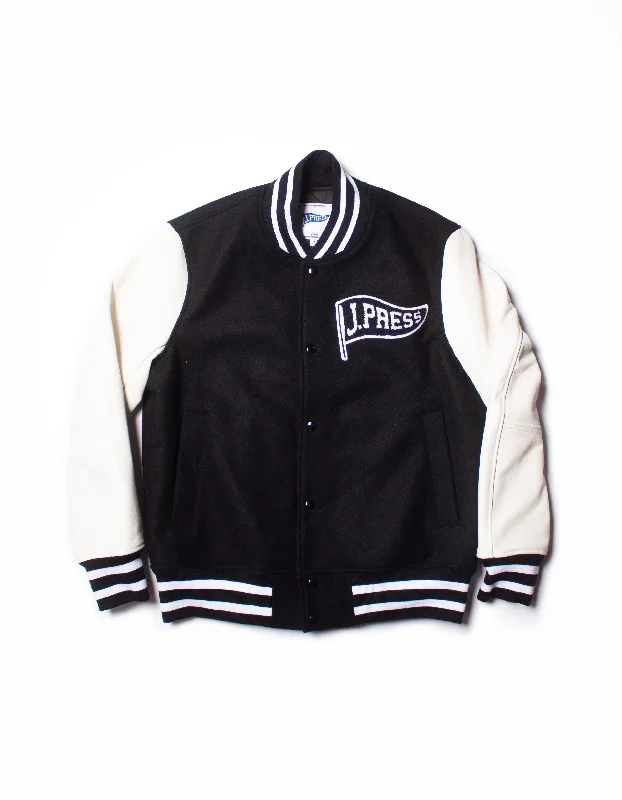 J. PRESS VARSITY JACKET - BLACK