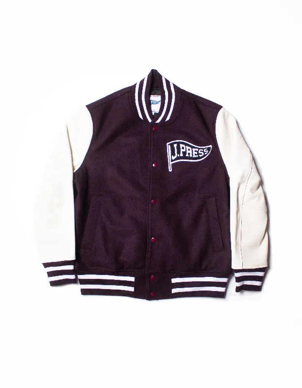 J. PRESS VARSITY JACKET - BURGUNDY