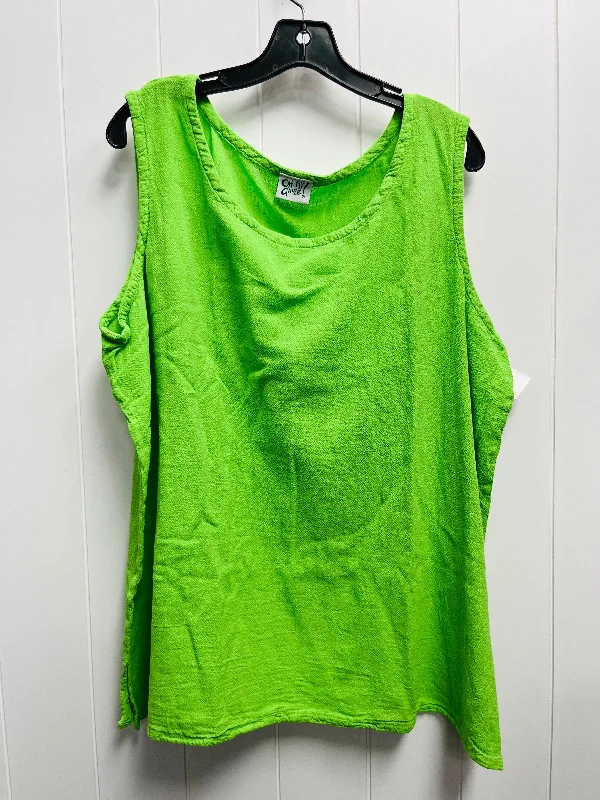 Top Sleeveless By Oh My Gauze In Green, Size: 3x