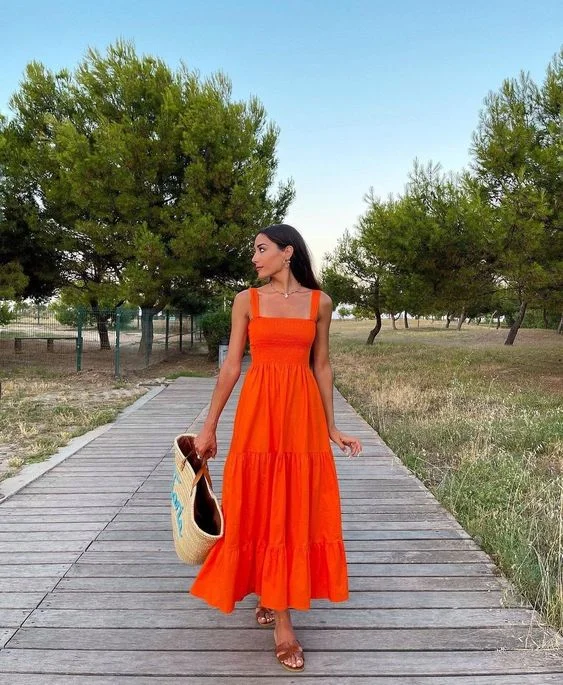 prom dress inspiration galleriesA Line Orange Fashion Prom Dresses      S5088