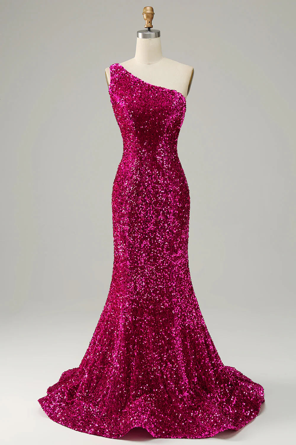 sequined prom dressesAmzcw Fuchsia Mermaid One Shoulder Sequin Long Prom Dress prom dresses with long sleeves