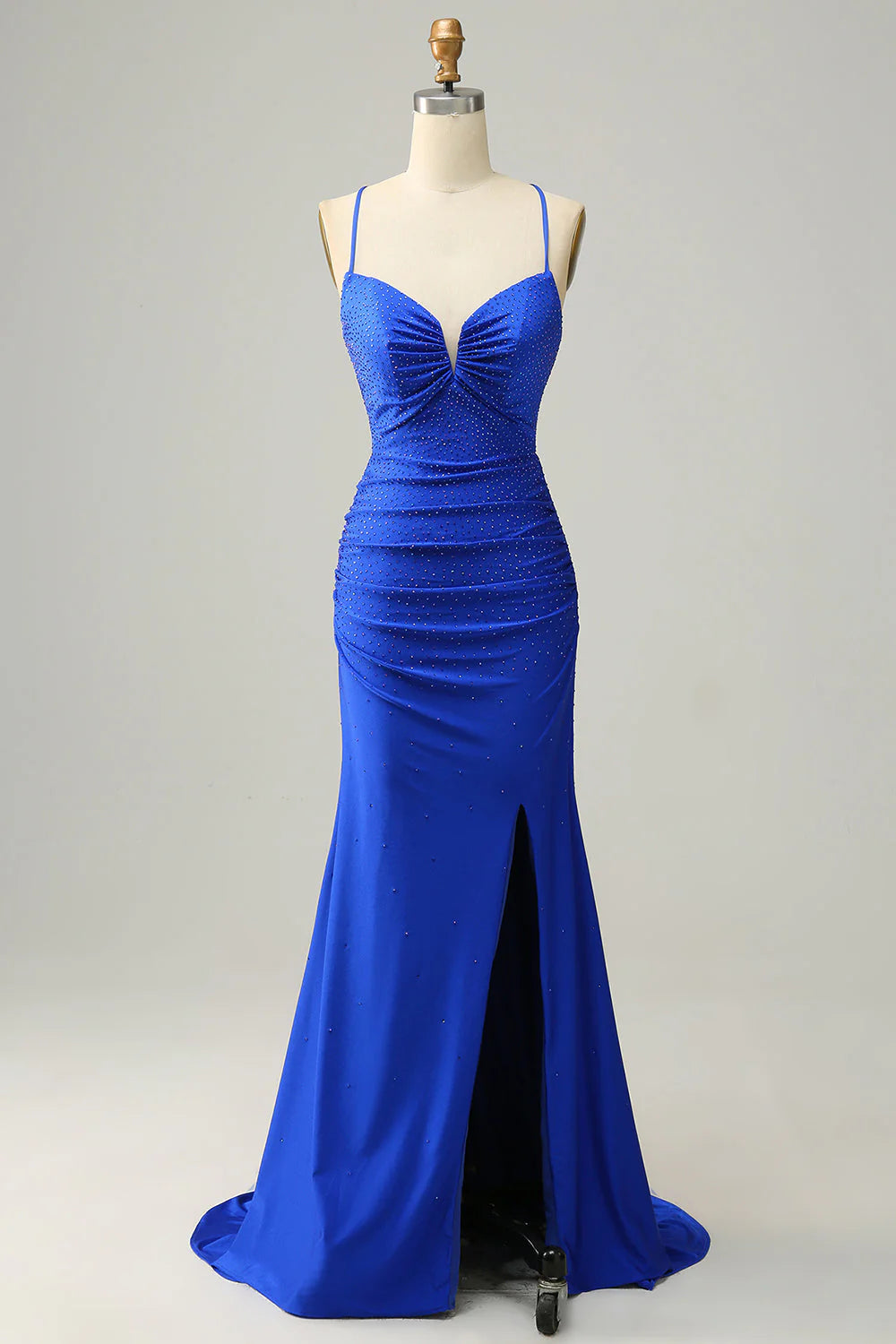 ball gown prom dressesAmzcw Royal Blue Mermaid Spaghetti Straps Long Prom Dress with Beading prom dresses with long sleeves