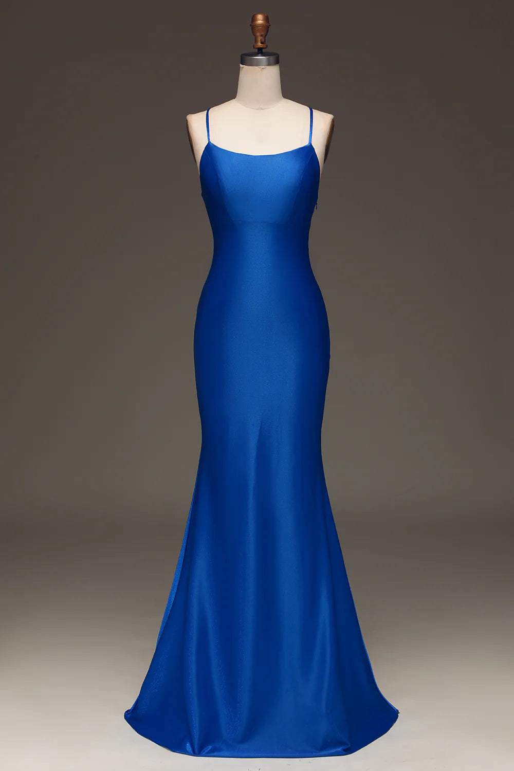 prom dresses with trainsAmzcw Simple Royal Blue Satin Mermaid Long Prom Dress