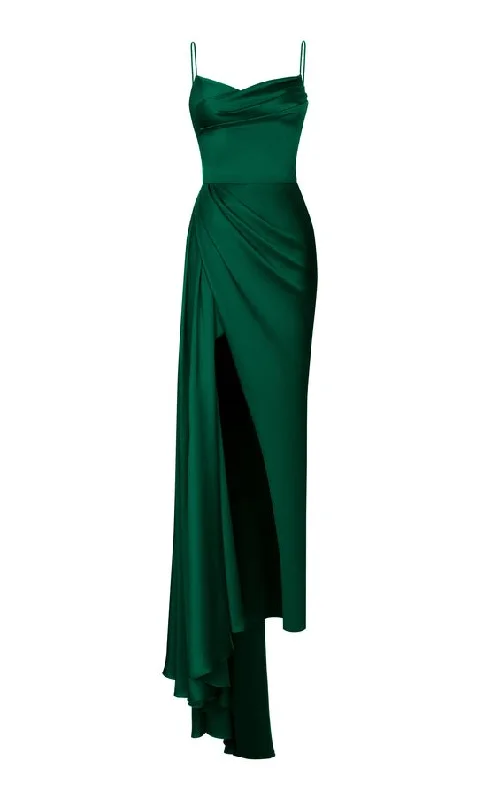 bespoke prom dressesGreen Sheath Prom Dresses With Slits          S3788