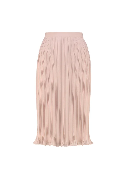 women's chiffon skirtsLANTANA NUDE PINK PLISSÉ PENCIL SKIRT